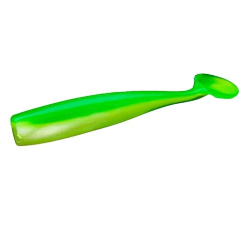 Lunker City Fishing Shaker 6" Swimbait Soft Plastic Bass Lure with Tail Swimming and Wobbling Action Swim Bait, 4 Per Bag, Made in The USA - color: Limetreuse
