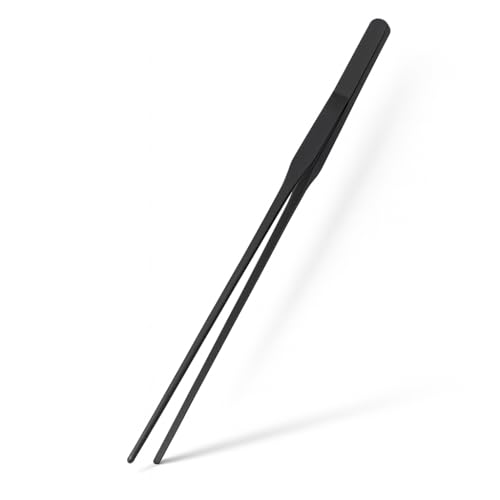 Mandala Crafts Black Straight Aquarium Tweezers for Fish Tanks | 15 Inch Forceps, Rust Resistant Stainless Steel, Trimming Aquatic Plants, Bowls, Terrariums, Freshwater & Saltwater Aquascape - color: Black Straight Tweezers, size: 15 Inches