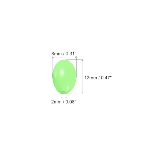 PATIKIL Glow Fishing Beads Plastic Oval Rubber Luminous Fishing Bait Eggs Rig Bead Tackle Lures Accessories with Box - color: Green, size: 12x8mm