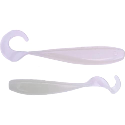 A.M. Fishing Curly Tail Jerkshad 4 Inch Soft Baits Garlic Infused,– 8 Pack – Saltwater & Freshwater Fishing Lures for Bass, Redfish, Snook, and Trout - color: Garlic Glowstick