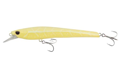 Nomad Design Shikari Fishing Lure, Long-Casting, Shallow Diving Slow Floating Jerkbait for Inshore Saltwater Species Such as Snook, Redfish, Striped Bass, Seatrout - style: Bone Glow, 3 3/4 Inch - 2/5 Oz