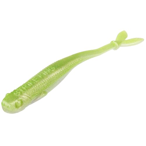 Strike King Spotlight Split Minnow Fishing Lure, Soft Plastic Jerkbait, 8-Pack - color: Chartreuse Shad, size: 3"
