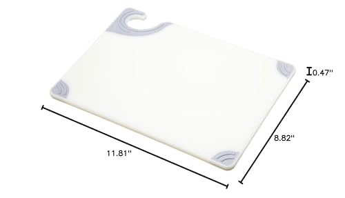 San Jamar Saf-T-Grip Plastic Cutting Board with Safety Hook, 9" x 12" x 0.375", White - color: White