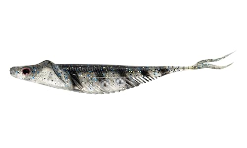 Nomad Design Cobra Shad Soft Plastic Minnow 4 Pack, with Adjusta-Ball Tungsten Weights, Fishing Lure - color: Smokey Shad