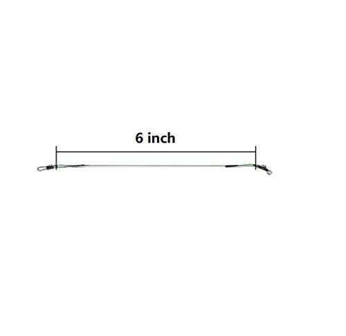 50pcs Fishing Wire Leaders Heavy Duty Nylon-Coated Fishing Line Wire Leaders with Swivels and Snaps 6inch Black/Green/Silver - color: 50pcs green, size: 10 inch