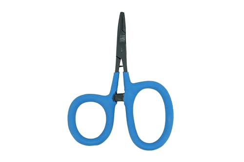 Kingfisher Fishing Accessory Fly Fishing Soft Grip Scissor Clamp Forcept Hemostat for Fly Fishing Hook Removal, Straight - color: Blue