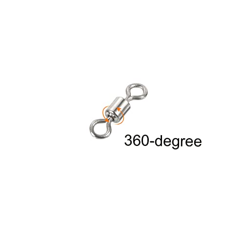 PATIKIL Fishing Barrel Swivels, 40 Pack 335LBS Copper Rolling Hook Line Connector Terminal Tackle for Saltwater Freshwater Fishing, Silver - style: 17 lb
