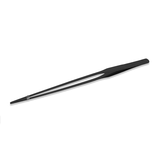 Mandala Crafts Black Straight Aquarium Tweezers for Fish Tanks | 15 Inch Forceps, Rust Resistant Stainless Steel, Trimming Aquatic Plants, Bowls, Terrariums, Freshwater & Saltwater Aquascape - color: Black Straight Tweezers, size: 15 Inches
