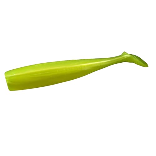 Lunker City Fishing Shaker 6" Swimbait Soft Plastic Bass Lure with Tail Swimming and Wobbling Action Swim Bait, 4 Per Bag, Made in The USA - color: Chartreuse Silk