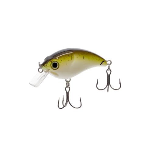 Bill Lewis ATV Squarebill Crankbait Fishing Lifelike Freshwater & Saltwater Lure with Mustad Triple Grip Hooks - color: Guacamole