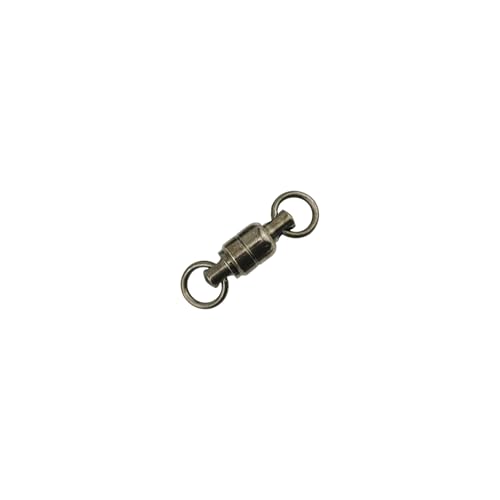 AFW Solid Brass Ball Bearing Fishing Swivels with Double Welded Rings - Patented Bullet Shaped Head for Reduced Water Resistance, Black Finish, Fishing Tackle, Up to 660lb Test