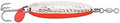 Luhr Jensen Krocodile Spoon w/Treble Hook - style: Hammered Chrome/Fire Side Stripe, 3/16 Oz - 1 1/2 Inch