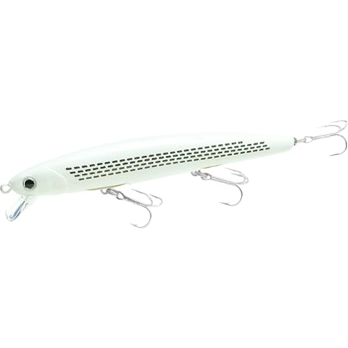 LUCKY CRAFT FlashMinnow 110, Saltwater Fishing Lures, Jerkbait Surf Fishing Accessories and Gear, 1-2 ft Slow Suspending Topwater Lure, Halibut and Bass - color: 787 Pearl Spotted Shad