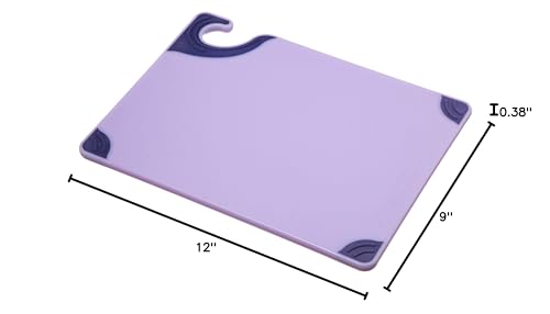 San Jamar Cutting Board,Plastic,9"W,12"L CBG912PR - 1 Each - color: Purple