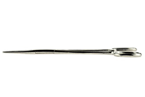 SE 5.5-Inch Stainless Steel Straight Forceps - Self-Locking, Serrated Tip for Precision Grip and Clamping - Perfect for Crafting, Fishing Tasks, Jewelry Making, and More! -655FS - size: 5-1/2", style: Straight