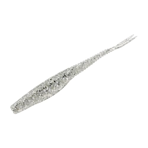 Strike King Mach Skooler Fishing Lure, Soft Plastic Jerkbait, Heavily Salted, Sleek Design, Erratic Action - color: Carolina Chrome, size: 4"