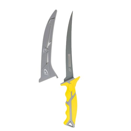 Gambler 9" Flex Fillet Knife Yellow Karl Fishing Knives, Bait Knife, Premium Swedish Stainless Steel Blade, Non-Stick Teflon Coating for Smooth, Precise Cuts, Freshwater/Saltwater - size: 9" Flex