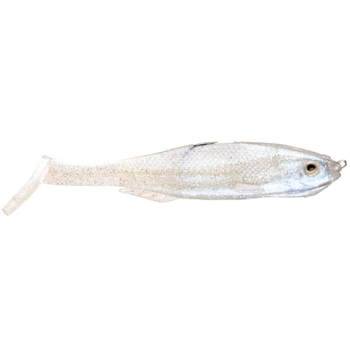Strike King Final Copy Weedless Fishing Lure, Pre-Rigged Soft Plastic Swimbait - color: Pearl, size: 4.75"