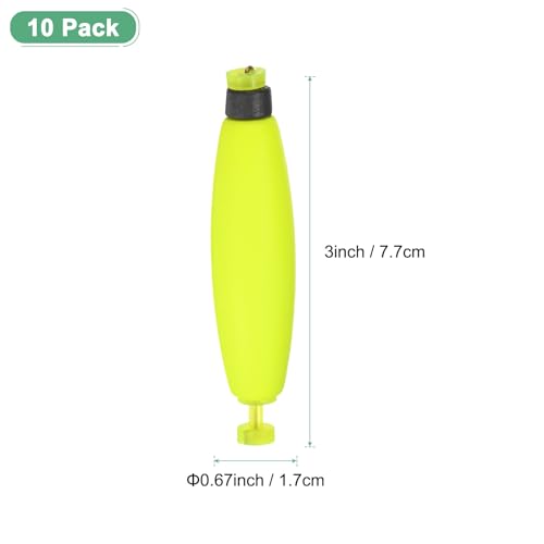 M METERXITY Pack Fishing Bobbers Floats, EVA Foam Weighted Bobbers, Clip-on Floats Slip Corks Floaters Strong Buoys - color: Yellow, size: 3" Length
