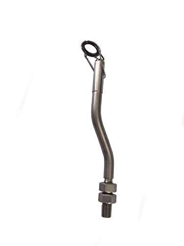 1PK Heavy Duty OD8mm Silver Stainless Steel Bowfishing Line Guide Rod with Ceramic Eyelet, Fast Action, Spinning Fishing Rod Holder for Large, Hard-Fighting Fish