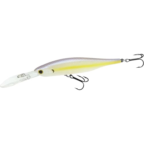 LUCKY CRAFT Lightning Staysee 90SP Freshwater Fishing Lures, Suspending Jerkbait with Long Bill, Fishing Gear for Bass, Smallmouth, Walleye, Pike, Tackle Box Accessories - color: 250 Chartreuse Shad