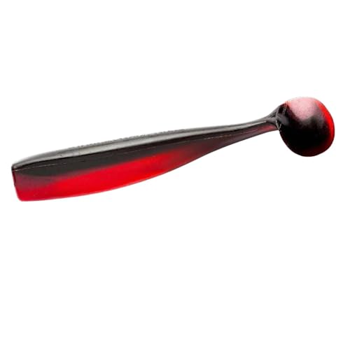 Lunker City Fishing Shaker 6" Swimbait Soft Plastic Bass Lure with Tail Swimming and Wobbling Action Swim Bait, 4 Per Bag, Made in The USA - color: Red Shad