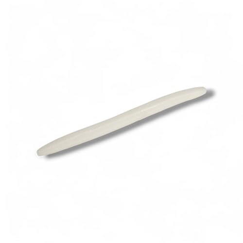 Moose Baits 5" Stickbaits | Worms for Bass Fishing - Premium Stick Bait, Wacky Worms/Soft Plastic Largemouth Bass Rubber Worms, 10 Count Fishing Worms Perfect for Bass Fishing Kit - color: White