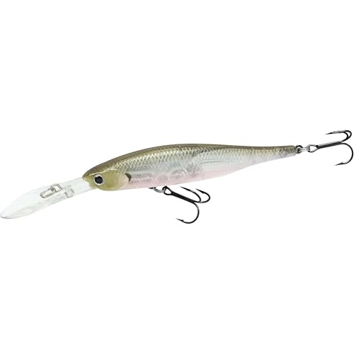LUCKY CRAFT Lightning Staysee 90SP Freshwater Fishing Lures, Suspending Jerkbait with Long Bill, Fishing Gear for Bass, Smallmouth, Walleye, Pike, Tackle Box Accessories - color: 238 Ghost Minnow