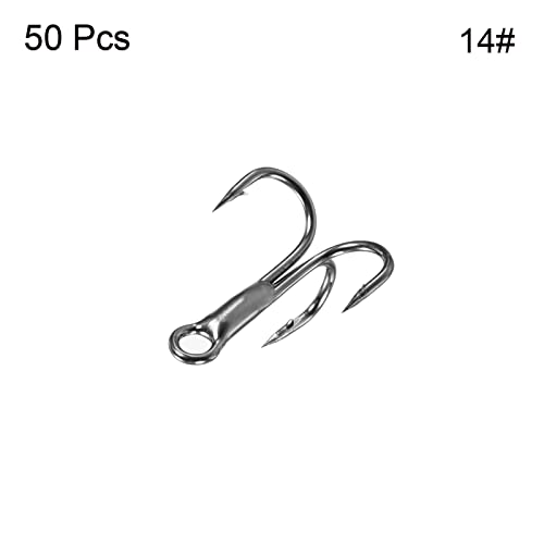 PATIKIL Treble Fish Hooks, Carbon Steel Sharp Round Bend Hook Triple Barbed Hook for Freshwater Saltwater - color: Black, size: 11mm/0.43"