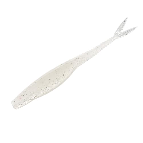 Strike King Mach Skooler Fishing Lure, Soft Plastic Jerkbait, Heavily Salted, Sleek Design, Erratic Action - color: Pearl Flash, size: 4"