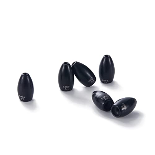 97% Pure Tungsten Flipping Weights - 10 Pack / 5 Pack - Nako Tungsten Weights - Fishing Sinkers for Bass Fishing - color: No Chip Black, size: 1/8 oz - 10 pack