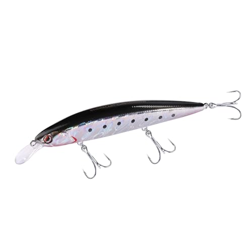 LITTMA ShoreCast 115 Minnow Sinking Saltwater Fishing Lure, Long Casting Surf Fishing Hard Bait for Striper Bass and Halibut - color: Anchovy