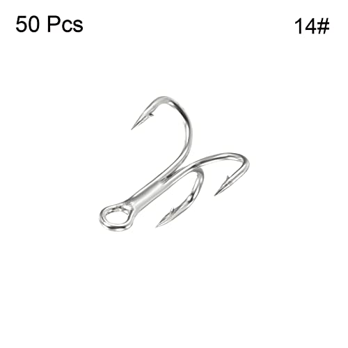 PATIKIL Treble Fish Hooks, Carbon Steel Sharp Round Bend Hook Triple Barbed Hook for Freshwater Saltwater - color: White, size: 11mm/0.43"