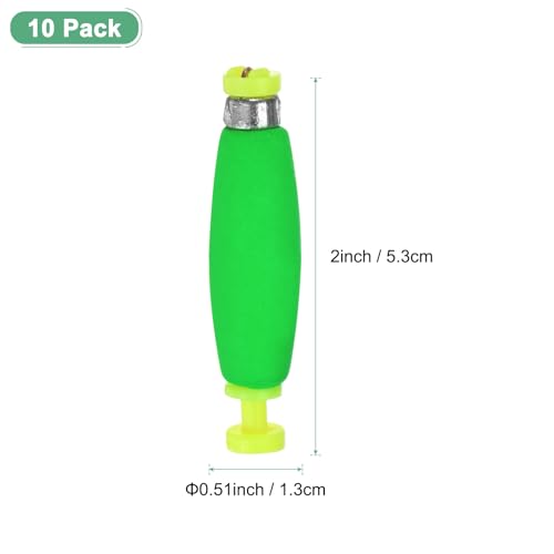 M METERXITY Pack Fishing Bobbers Floats, EVA Foam Weighted Bobbers, Clip-on Floats Slip Corks Floaters Strong Buoys - color: Green, size: 2" Length