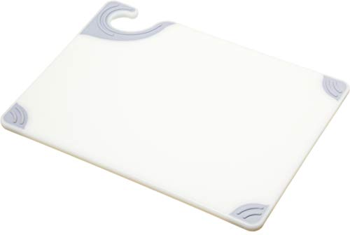 San Jamar Saf-T-Grip Plastic Cutting Board with Safety Hook, 9" x 12" x 0.375", White - color: White