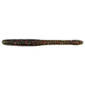 Drop Worm - 4" - Finesse Smallmouth Bass Fishing - Dropshot - Ultra Realistic - Matte Finish - Neutral Buoyant Soft Plastic - color: Green Pumpkin Red Flake