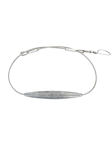 BLUEWING Inline Trolling Weights 1lb,2lb,3lb,4lb 1pc with 551LB Stainless Steel Wire and Small Profile Snap Swivel Saltwater Fishing Sinker - style: 2 LB