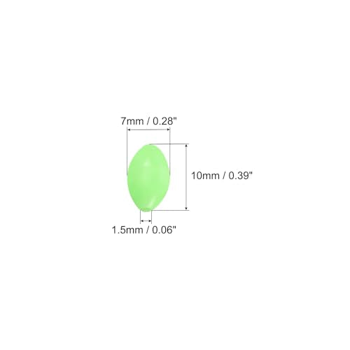 PATIKIL Glow Fishing Beads Plastic Oval Rubber Luminous Fishing Bait Eggs Rig Bead Tackle Lures Accessories with Box - color: Green, size: 10x7mm