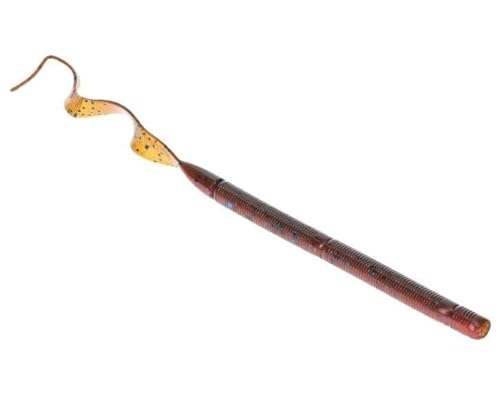 Strike King KVD Zeus Worm Fishing Lure, Soft Plastic Worm, Perfect Plastics Pouring System, Swimming Action, Coffee Scent, 7-Pack - color: Plum Crazy Craw