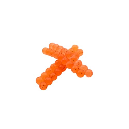 Fishing Scented Soft Plastic Beads Artificial Salmon Egg Bait Packs for Trout, Steelhead and Salmon (Spawn Roe Fishing Tackle) - color: Blazed Orange, size: .156"/4mm-36 Eggs per pack
