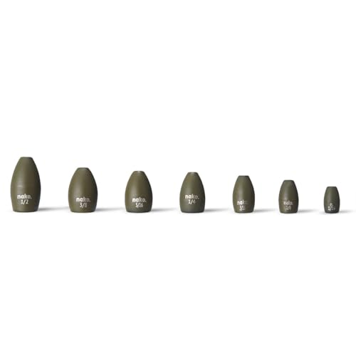 97% Pure Tungsten Flipping Weights - 10 Pack / 5 Pack - Nako Tungsten Weights - Fishing Sinkers for Bass Fishing - color: No Chip Green Pumpkin, size: 1/2 oz - 5 pack