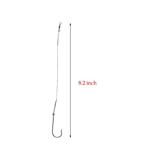 20pcs/Pack Fishing Hook Rigs Nylon-Coated Fishing Line Leader with Stainless Steel Fishing Hook