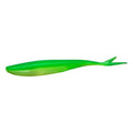 Lunker City Fishing 4.5" Freaky Fish Split Tail Soft Plastic Minnow Bass Lure Stick Bait Shad Jerkbait, 8 Per Bag, Made in The USA - color: 174 Limetreuse