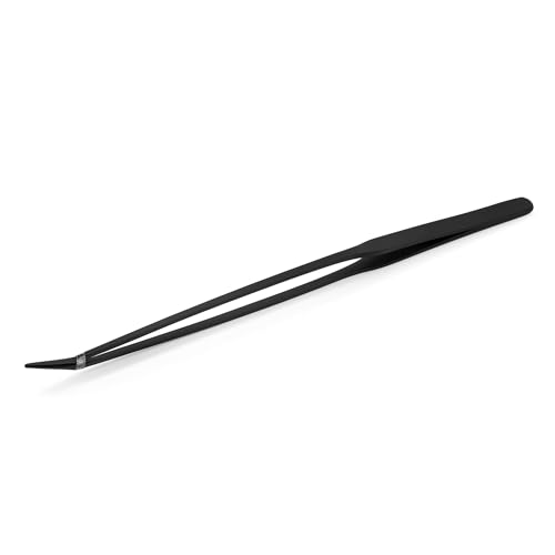 Mandala Crafts Black Curved Aquarium Tweezers for Fish Tanks | 15 Inch Forceps, Rust Resistant Stainless Steel, Trimming Aquatic Plants, Bowls, Terrariums, Freshwater & Saltwater Aquascape - color: Black Curved Tweezers, size: 15 Inches