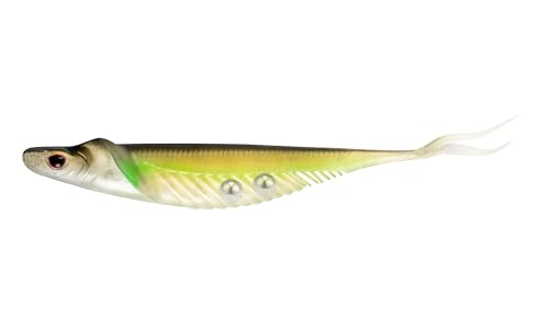 Nomad Design Cobra Shad Soft Plastic Minnow 4 Pack, with Adjusta-Ball Tungsten Weights, Fishing Lure - color: Natural Shad