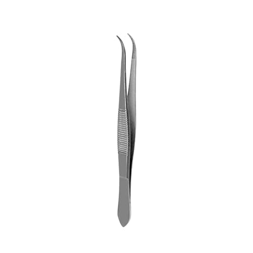 Splinter Forceps - Fine Point - Tweezers Stainless Steel Straight & Curved (curved 5") - size: curved 5"