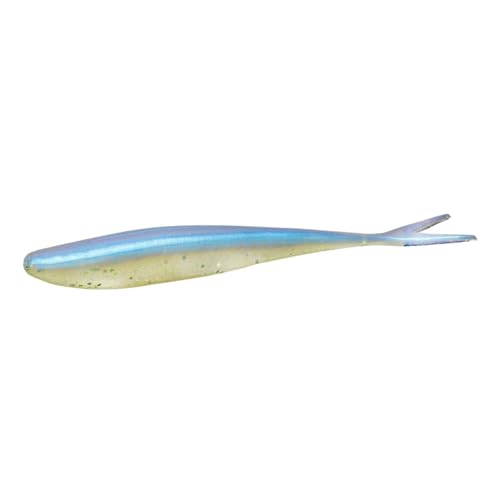 Lunker City Fishing 4.5" Freaky Fish Split Tail Soft Plastic Minnow Bass Lure Stick Bait Shad Jerkbait, 8 Per Bag, Made in The USA - color: 233 Sexy Shiner