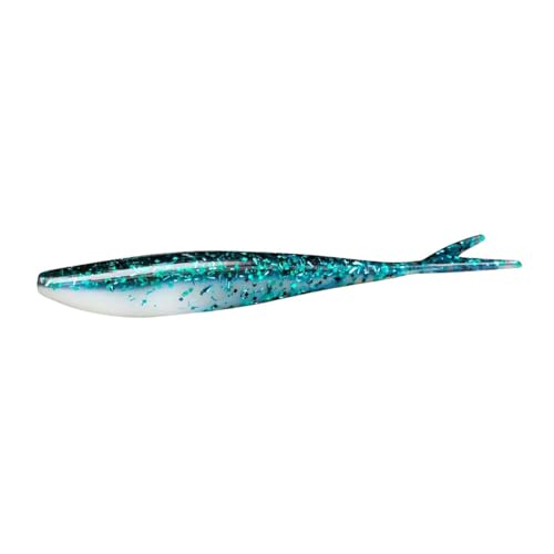 Lunker City Fishing 4.5" Freaky Fish Split Tail Soft Plastic Minnow Bass Lure Stick Bait Shad Jerkbait, 8 Per Bag, Made in The USA - color: 119 Mackerel