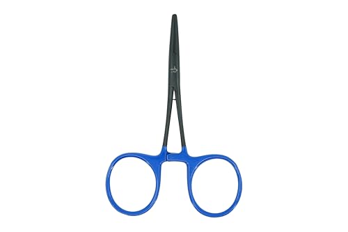 Kingfisher Fishing Accessory Fly Fishing Fat Finger Clamp Forcep Hemostat, Straight - color: Blue, size: 5 Inch