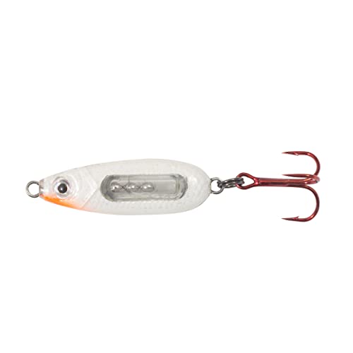 Northland Fishing Tackle Glass Buck-Shot Ice Fishing Jigging Spoon, Assorted Sizes & Colors for Walleye, Perch, and Crappie - color: Glo White, size: 1/4 Oz